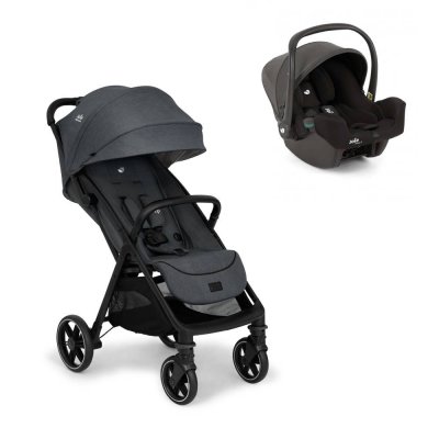 Poussette duo parcel lx signature ebony gris + siège auto i-snug 2 shale noir