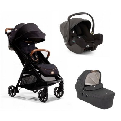 Poussette trio parcel signature eclipse + siège auto i-snug 2 shale + nacelle ramble xl shale noir