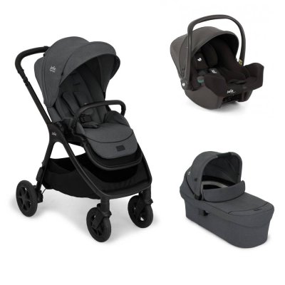 Poussette trio finiti signature ebony + siège auto i-snug 2 shale noir + nacelle ramble signature xl ebony gris