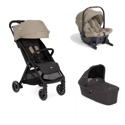 Poussette trio pact pro twig beige + siège auto sprint sandstone + nacelle ramble shale noir