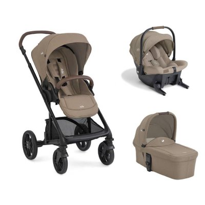Poussette trio chrome 2 + siège auto sprint sandstone + nacelle chrome 2 cashew