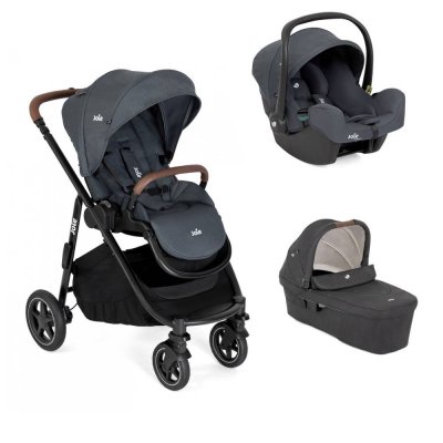 Poussette trio versatrax moonlight bleu + siège auto i-snug 2 moonlight + nacelle ramble xl shale noir
