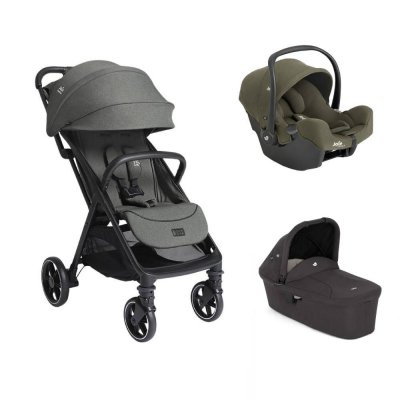 Poussette trio parcel lx signature evergreen + siège auto i-snug 2 fern + nacelle ramble shale
