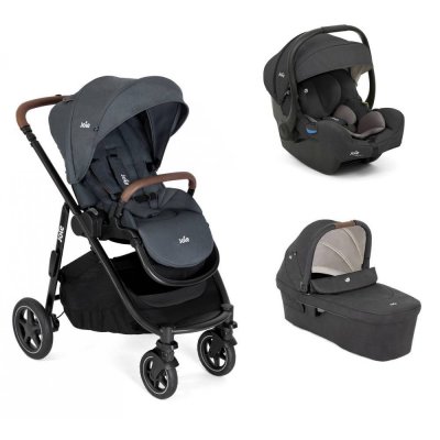 Poussette trio versatrax moonlight bleu + siège auto i-gemm 3 shale + nacelle ramble xl shale noir