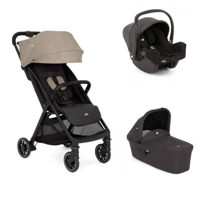 Poussette trio pact pro twig beige + siège auto i-snug 2 shale + nacelle ramble shale noir