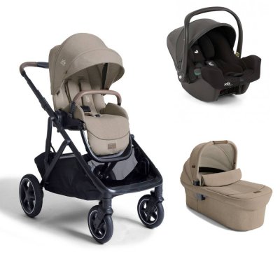 Poussette trio versiti sandstone beige + siège auto i-snug 2 shale noir + nacelle ramble xl sandstone beige