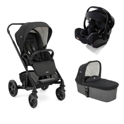 Poussette trio chrome shale + siège auto i-jemini eclipse + nacelle chrome shale noir