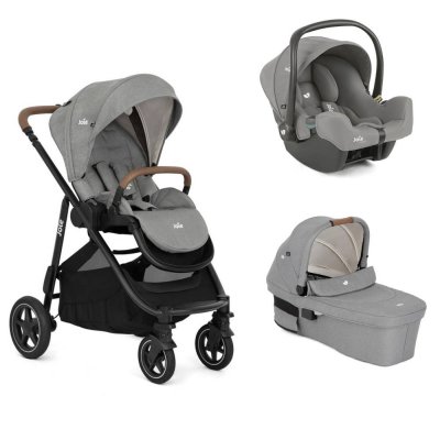 Poussette trio versatrax + siège auto i-snug 2 + nacelle ramble xl pebble gris