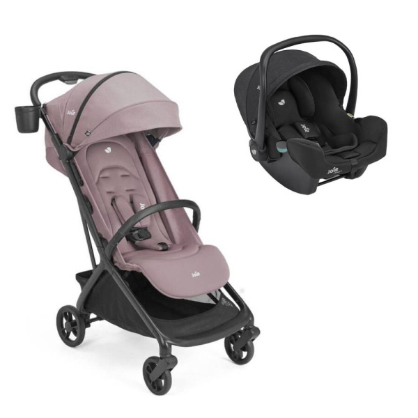 Poussette duo porto elderberry + siège auto i-snug 2 raven Joie