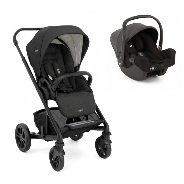 Poussette duo chrome + siège auto i-snug 2 shale noir Joie