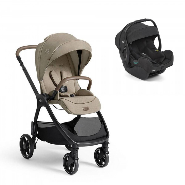 Poussette duo valora sandstone + siège auto i-gemm 3 raven Joie