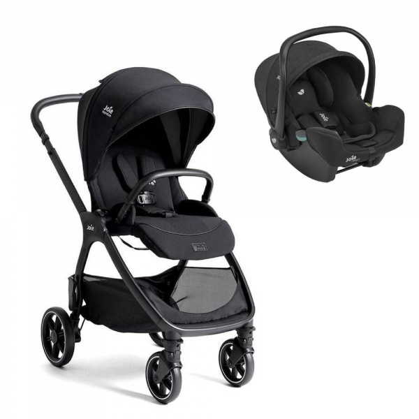 Poussette duo valora eclipse + siège auto i-snug 2 raven Joie