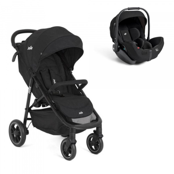 Poussette duo litetrax shale + siège auto i-level pro eclipse noir Joie