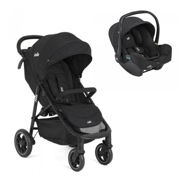 Poussette duo litetrax shale + siège auto i-snug 2 raven Joie