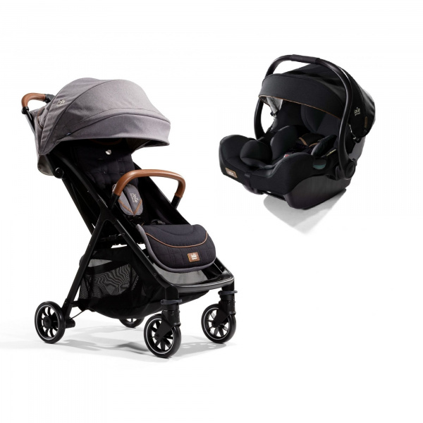 Poussette duo parcel signature carbon gris + siège auto i-jemini eclipse noir Joie
