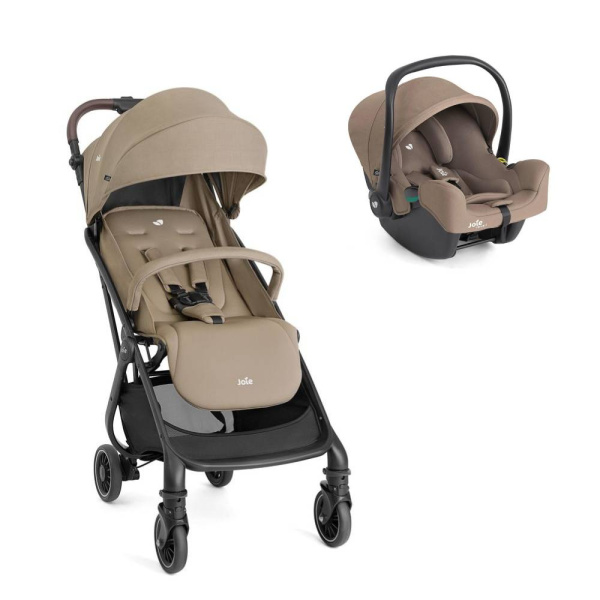 Poussette duo tourist toffee + siège auto i-snug 2 cashew Joie