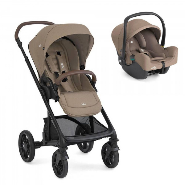 Poussette duo chrome 2 + siège auto i-snug 2 cashew Joie