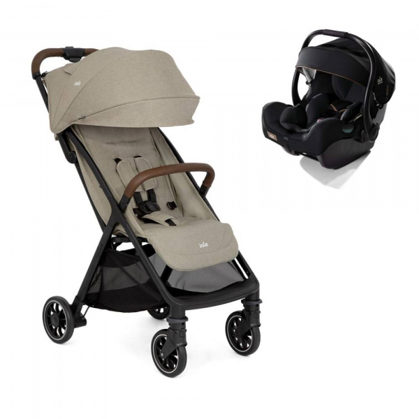 Poussette duo pact pro oak beige + siège auto i-jemini eclipse noir Joie