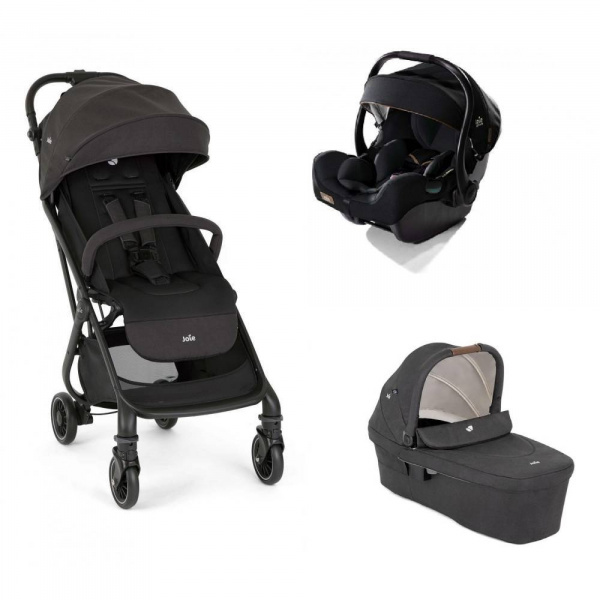 Poussette trio tourist shale + siège auto i-jemini eclipse + nacelle ramble signature xl shale noir Joie