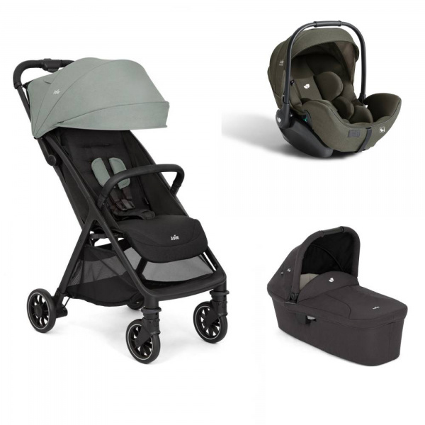Poussette trio pact pro abyss vert + siège auto i-level pro evergreen + nacelle ramble shale noir Joie