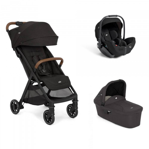 Poussette trio pact pro shale + siège auto i-level pro eclipse + nacelle ramble shale noir Joie