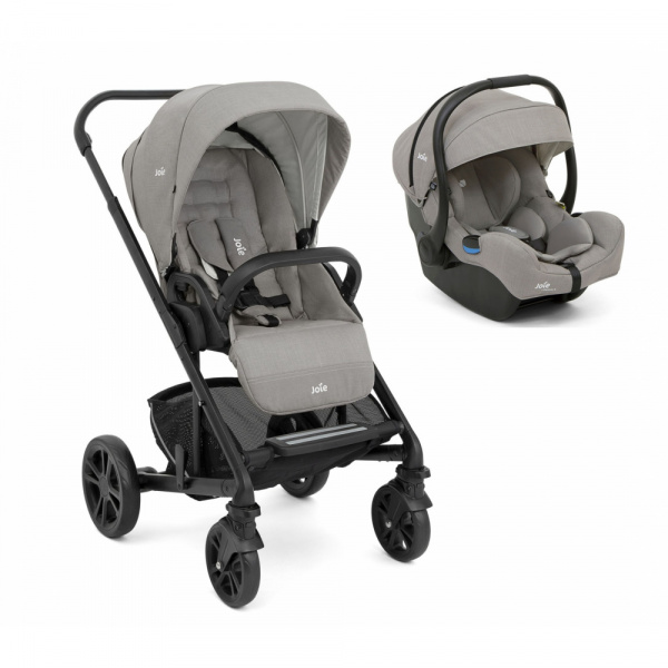 Poussette duo chrome + siège auto i-gemm 3 pebble gris Joie