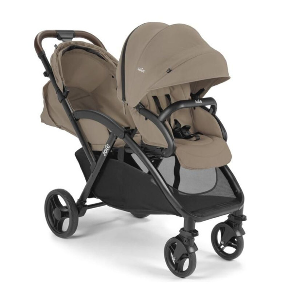 Poussette duo evalite double + siège auto i-snug 2 cashew Joie