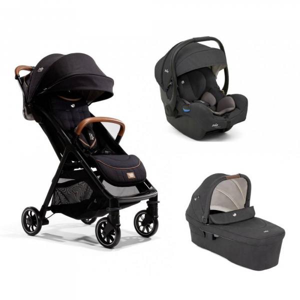 Poussette trio parcel signature eclipse + siège auto i-gemm 3 shale + nacelle ramble xl shale noir Joie