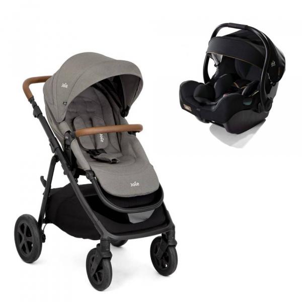 Poussette duo alore pebble gris + siège auto i-jemini eclipse noir Joie