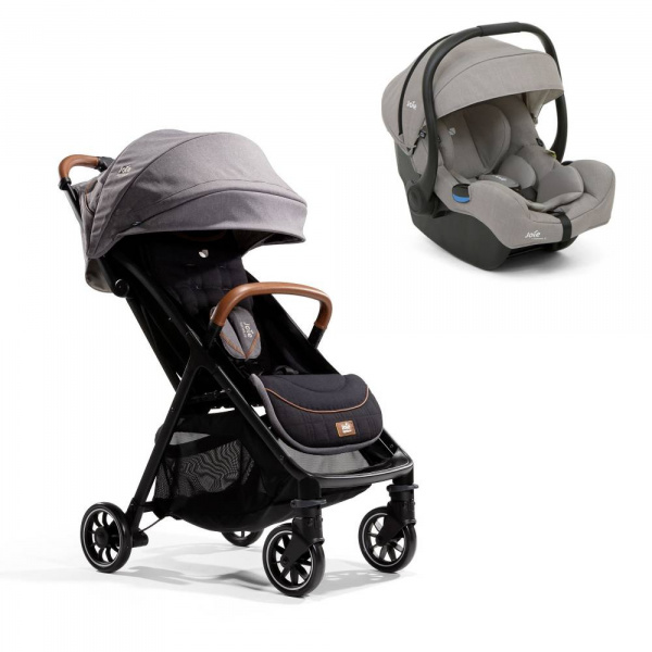 Poussette duo parcel signature carbon + siège auto i-gemm 3 pebble gris Joie
