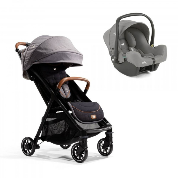 Poussette duo parcel signature eclipse + siège auto i-snug 2 shale noir Joie