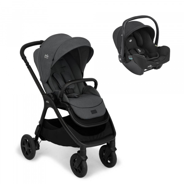 Poussette duo finiti ebony + siège auto i-snug 2 raven Joie