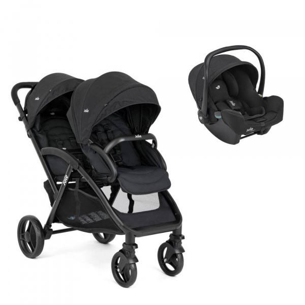 Poussette duo evalite double shale + siège auto i-snug 2 raven Joie