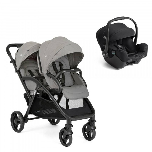 Poussette duo evalite double pebble + siège auto i-starter eclipse Joie