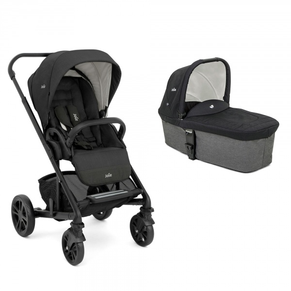 Poussette duo chrome + nacelle chrome shale noir Joie
