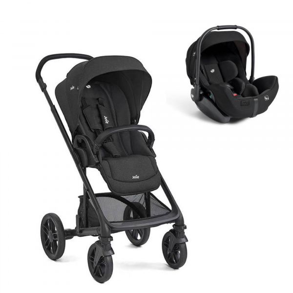 Poussette duo chrome 2 raven + siège auto i-level pro eclipse noir Joie