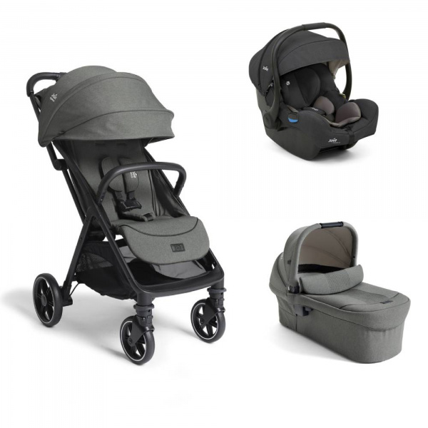 Poussette trio parcel lx signature evergreen vert + siège auto i-gemm 3 shale noir + nacelle ramble xl evergreen Joie