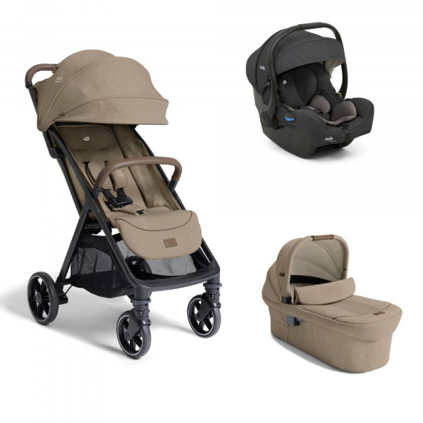 Poussette trio parcel lx signature sandstone beige + siège auto i-gemm 3 shale noir + nacelle ramble xl sandstone Joie