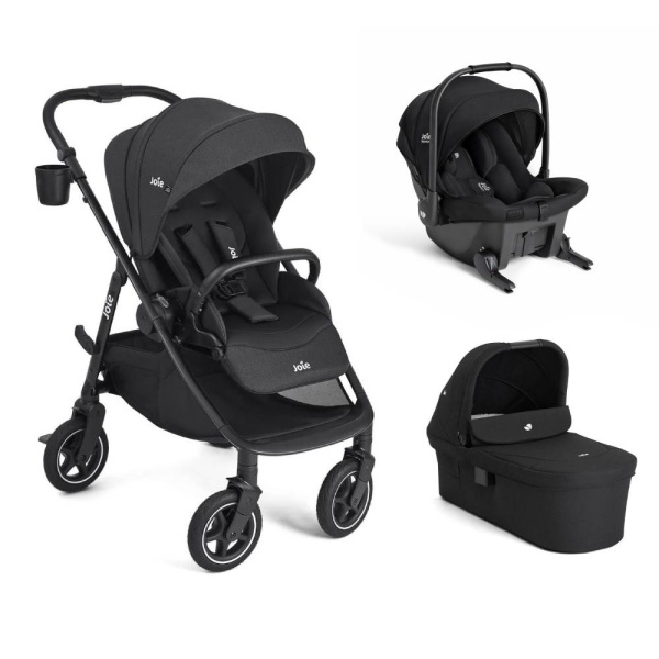 Poussette trio versadrift + siège auto sprint eclipse + nacelle ramble xl raven Joie