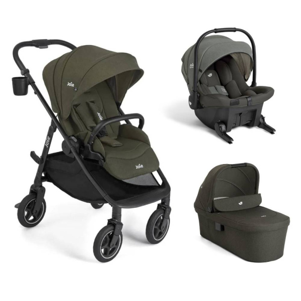 Poussette trio versadrift + siège auto sprint evergreen + nacelle ramble xl fern Joie