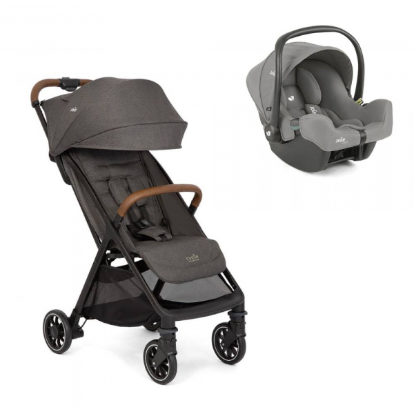 Poussette duo pact pro oak beige + siège auto i-snug 2 shale noir Joie