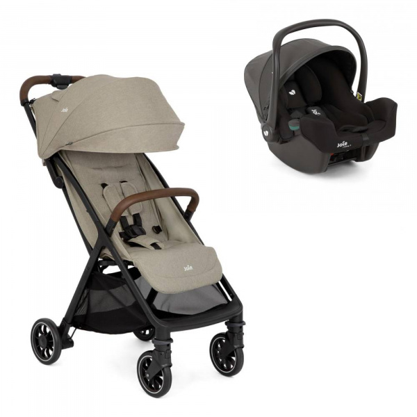 Poussette duo pact pro oak beige + siège auto i-snug 2 shale noir Joie