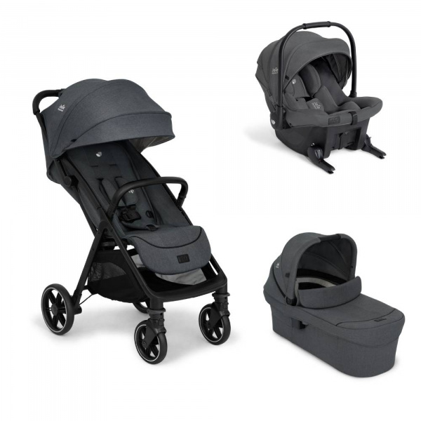 Poussette trio parcel lx signature + siège auto sprint + nacelle ramble xl ebony gris Joie