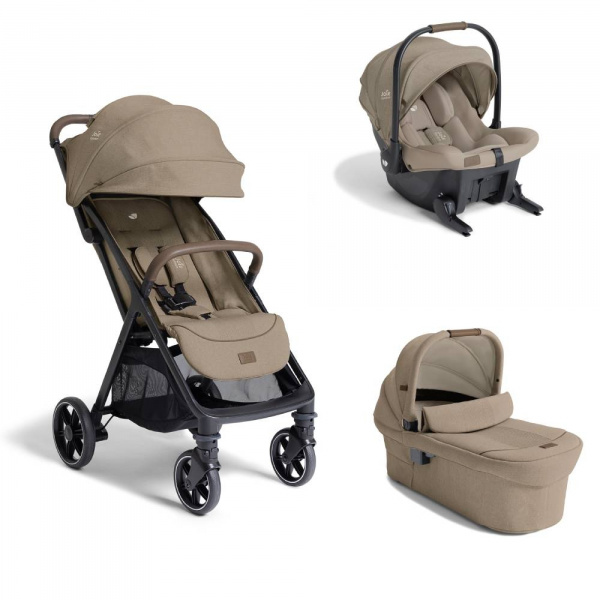 Poussette trio parcel lx signature + siège auto sprint + nacelle ramble xl sandstone beige Joie
