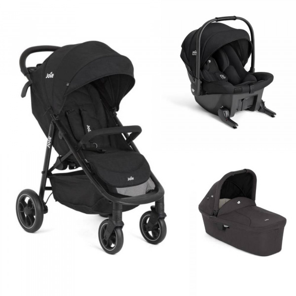 Poussette trio litetrax shale + siège auto sprint eclipse + nacelle ramble shale noir Joie