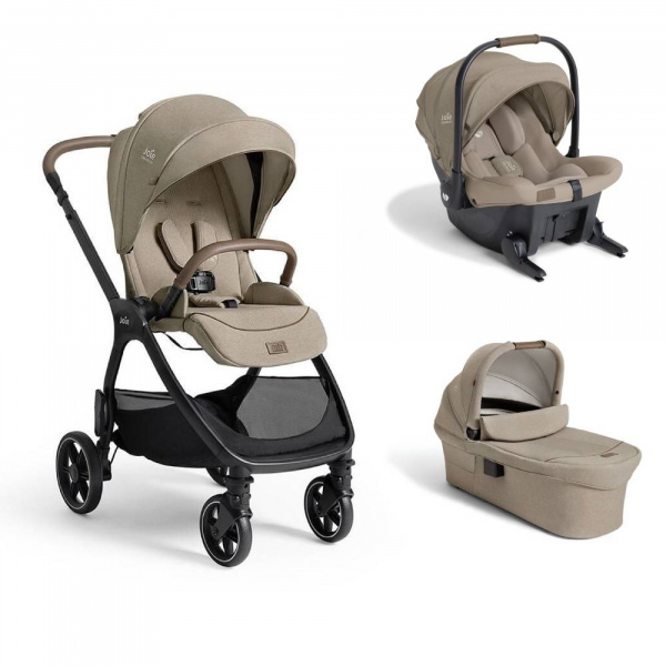 Poussette trio valora + siège auto sprint r129 + nacelle ramble xl sandstone Joie