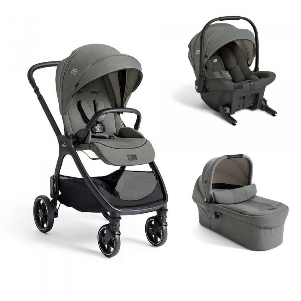 Poussette trio valora + siège auto sprint r129 + nacelle ramble xl evergreen Joie