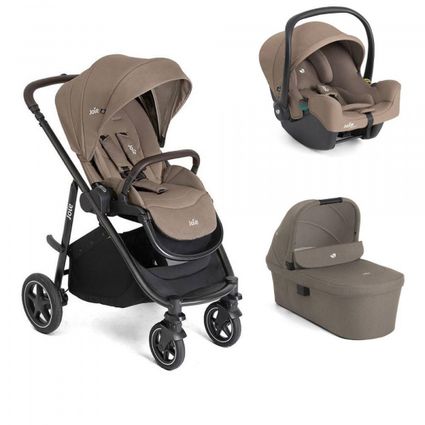 Poussette trio versatrax + siège auto i-snug 2 + nacelle ramble xl cashew Joie