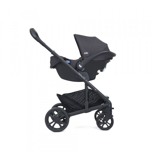 Poussette trio chrome + nacelle chrome + coque i-snug 2 ember noir Joie
