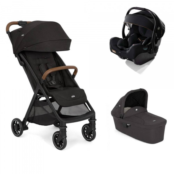Poussette trio pact pro shale + siège auto i-jemini eclipse + nacelle ramble shale noir Joie